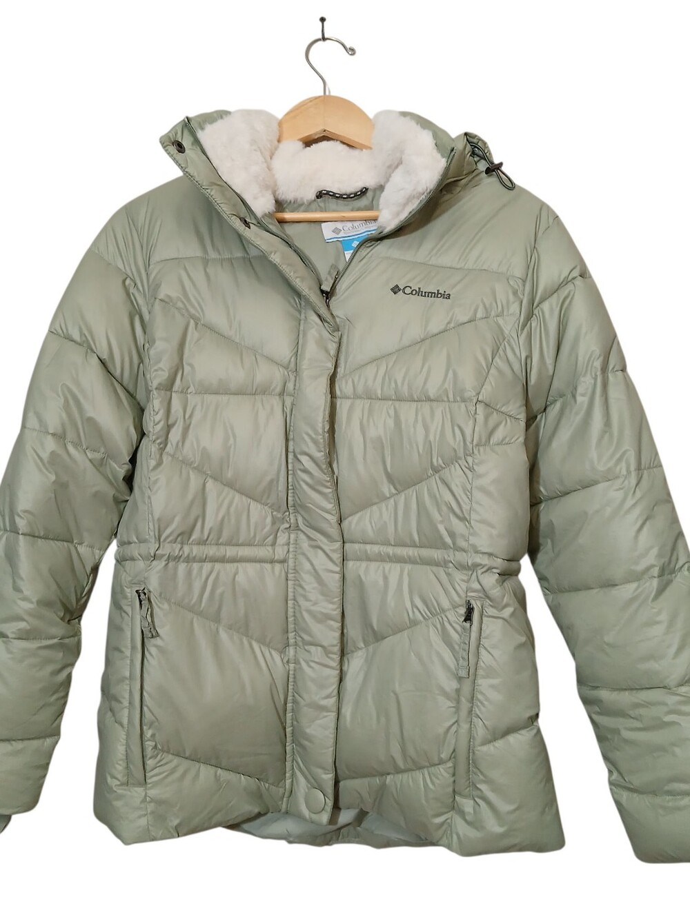 Columbia Insulated Puffer Jacket Peak to Park III With Removable Hood Sage Green - Picture 4 of 16